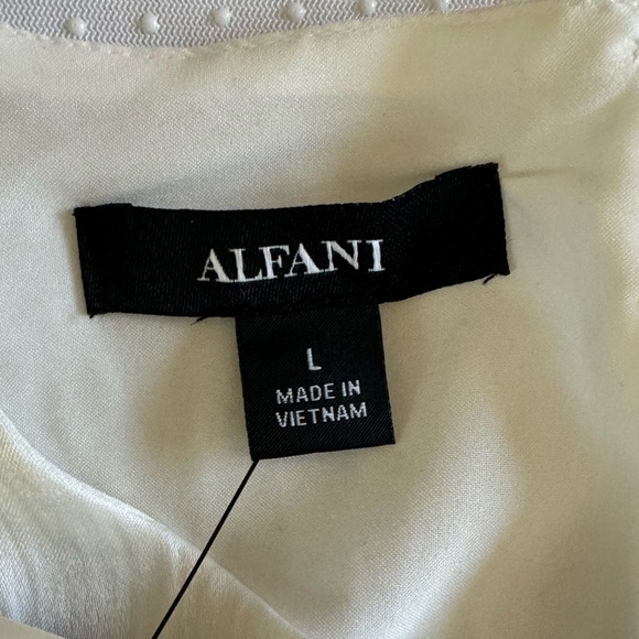 Alfani Pleated Midi Desert Breeze White Tiered Sleeveless Dress L - Picture 12 of 13